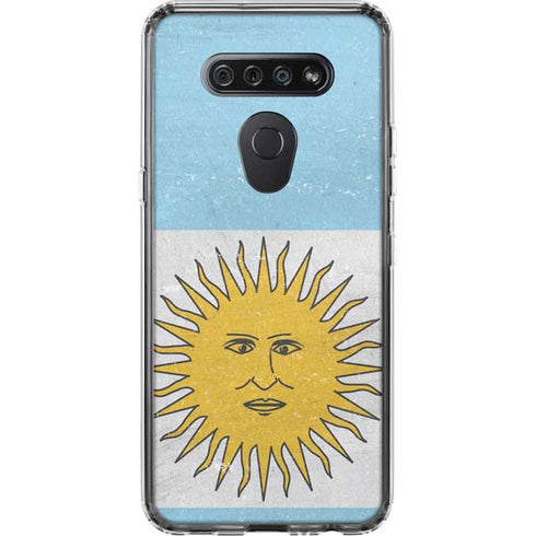 Argentina Flag Distressed LG K51/Q51 Clear Case